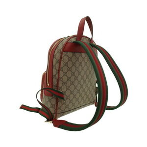 Gucci GG Backpack Monogram Embroidered Red Tan Supreme